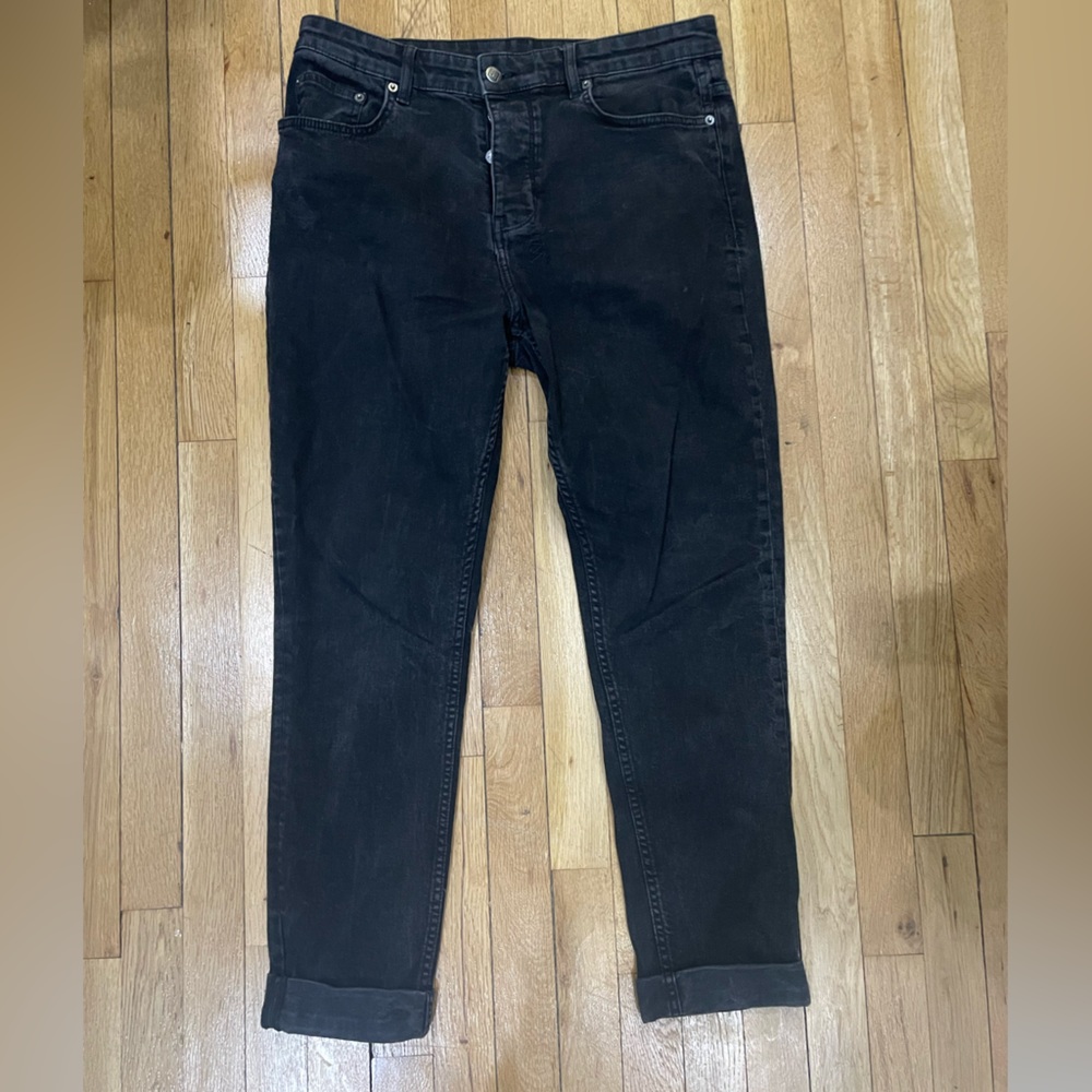 Ksubi men’s black ankle straight leg jean